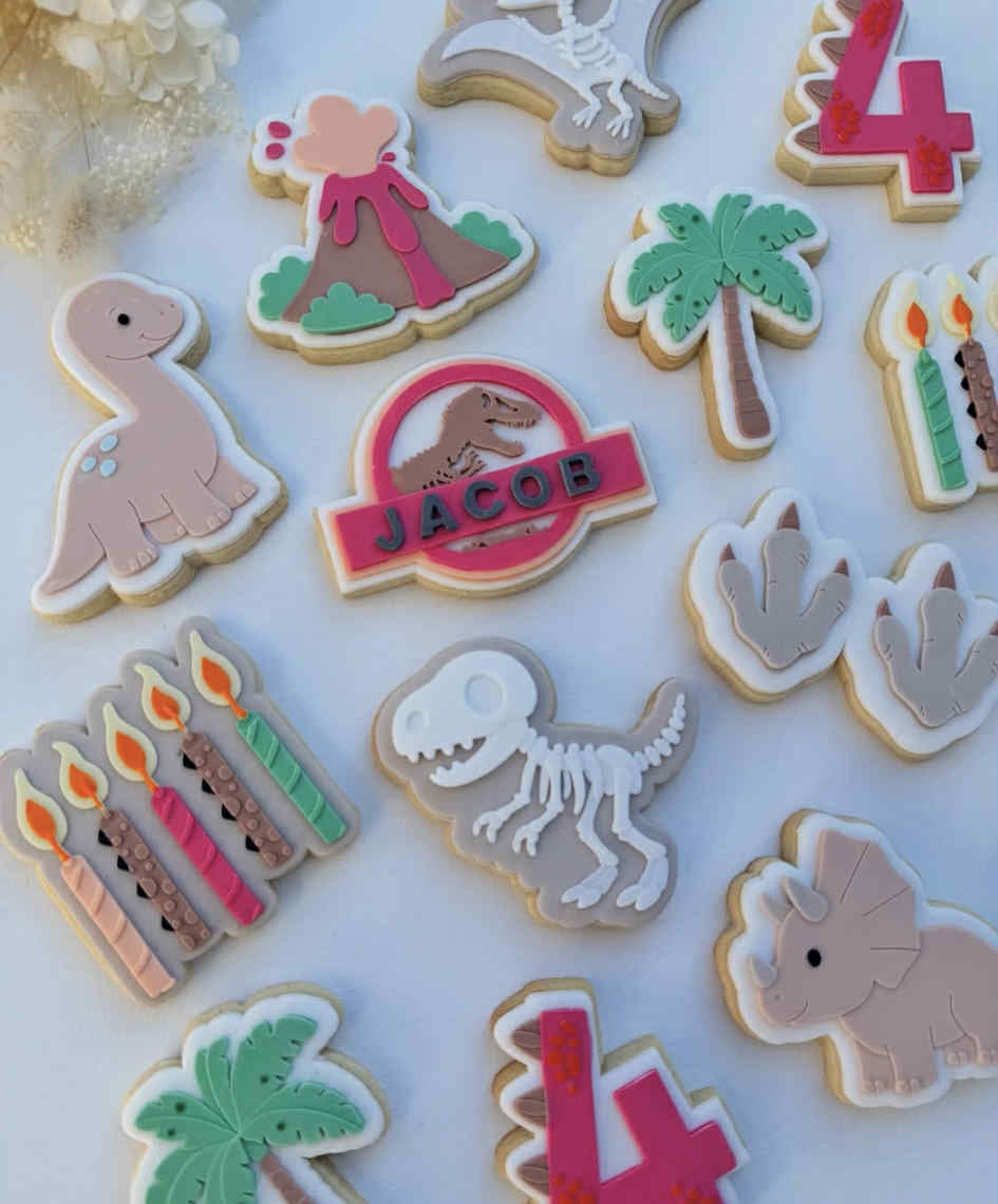 Dino Number 4 cookie cutter and stamp