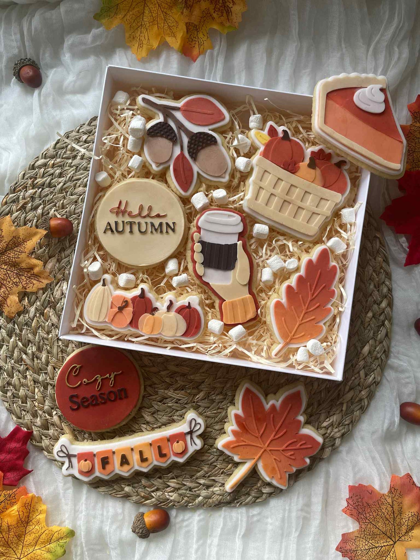 Acorns on branch cookie cutter and stamp