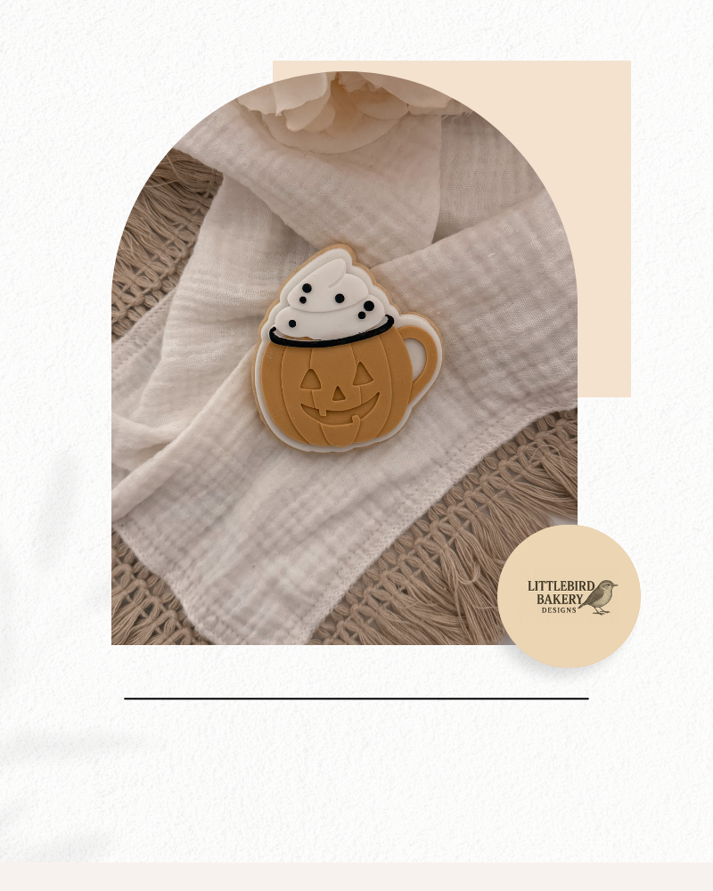 Pumpkin mug cookie cutter and stamp