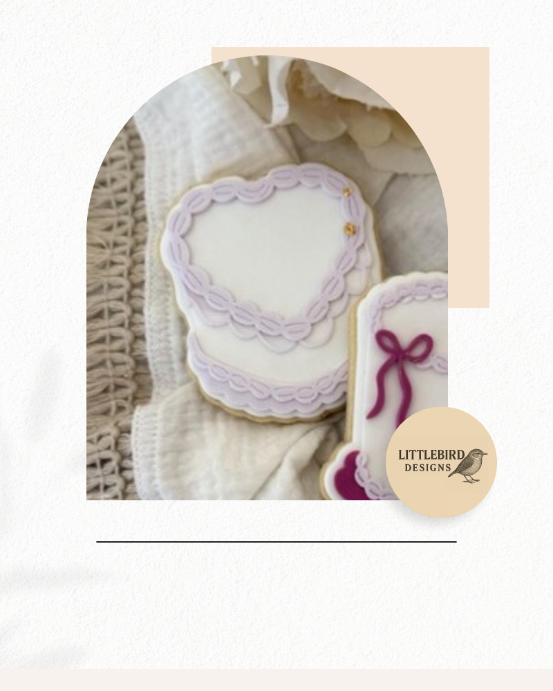 Vintage heart cake cookie cutter and stamp