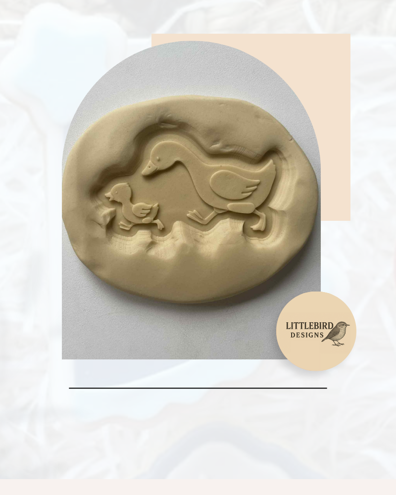 Mum And Baby Goose cookie cutter and stamp