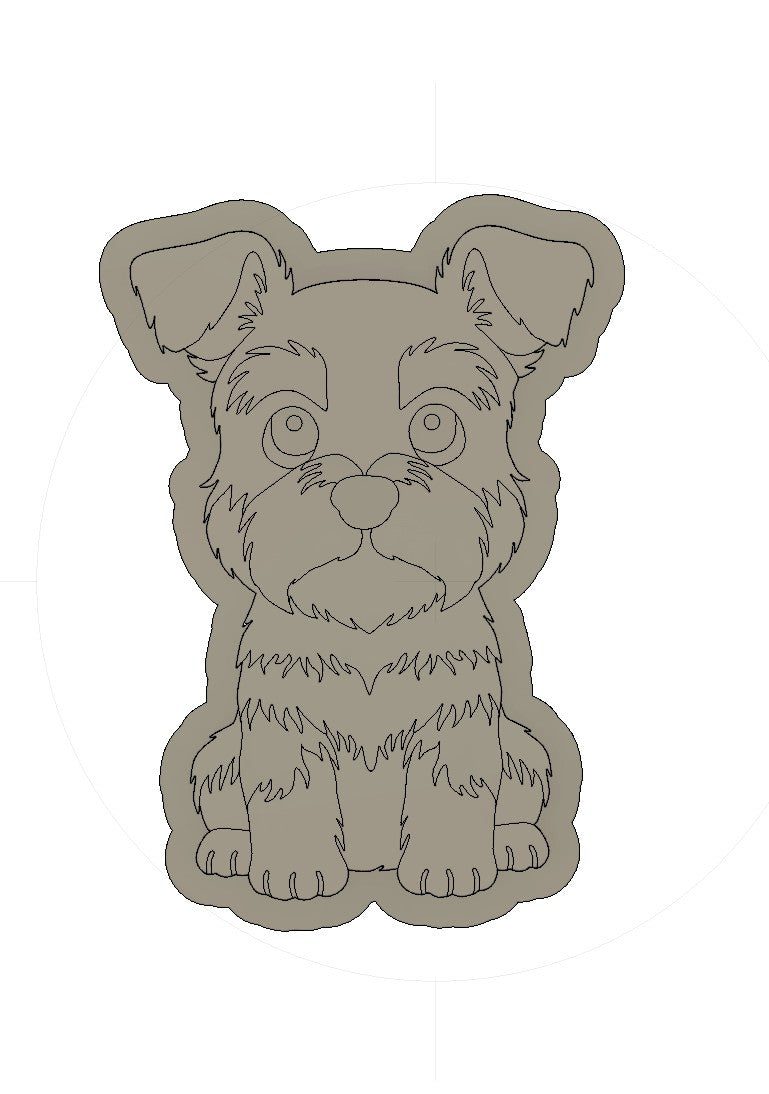 Schnauzer cookie cutter and stamp