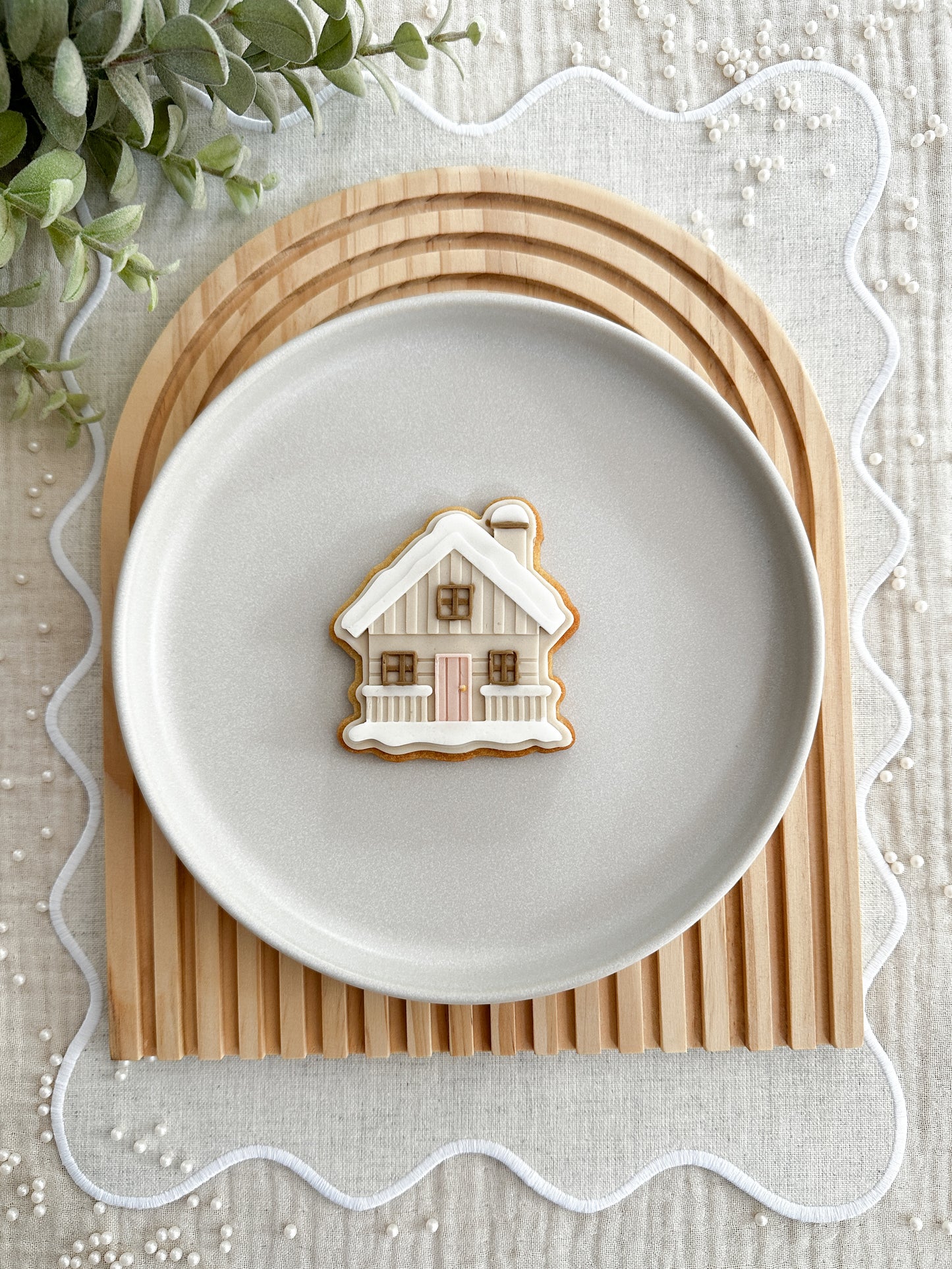 Ski Chalet cookie cutter and stamp
