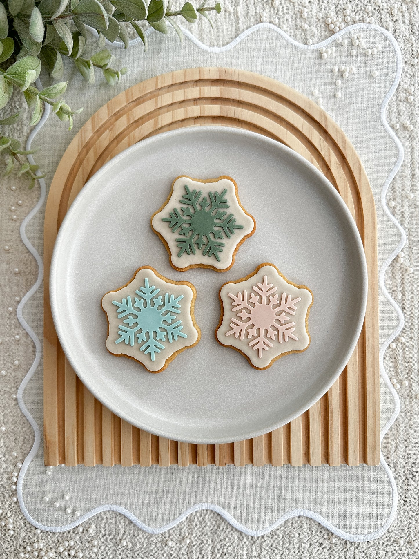 Snowflake cookie cutter and stamp