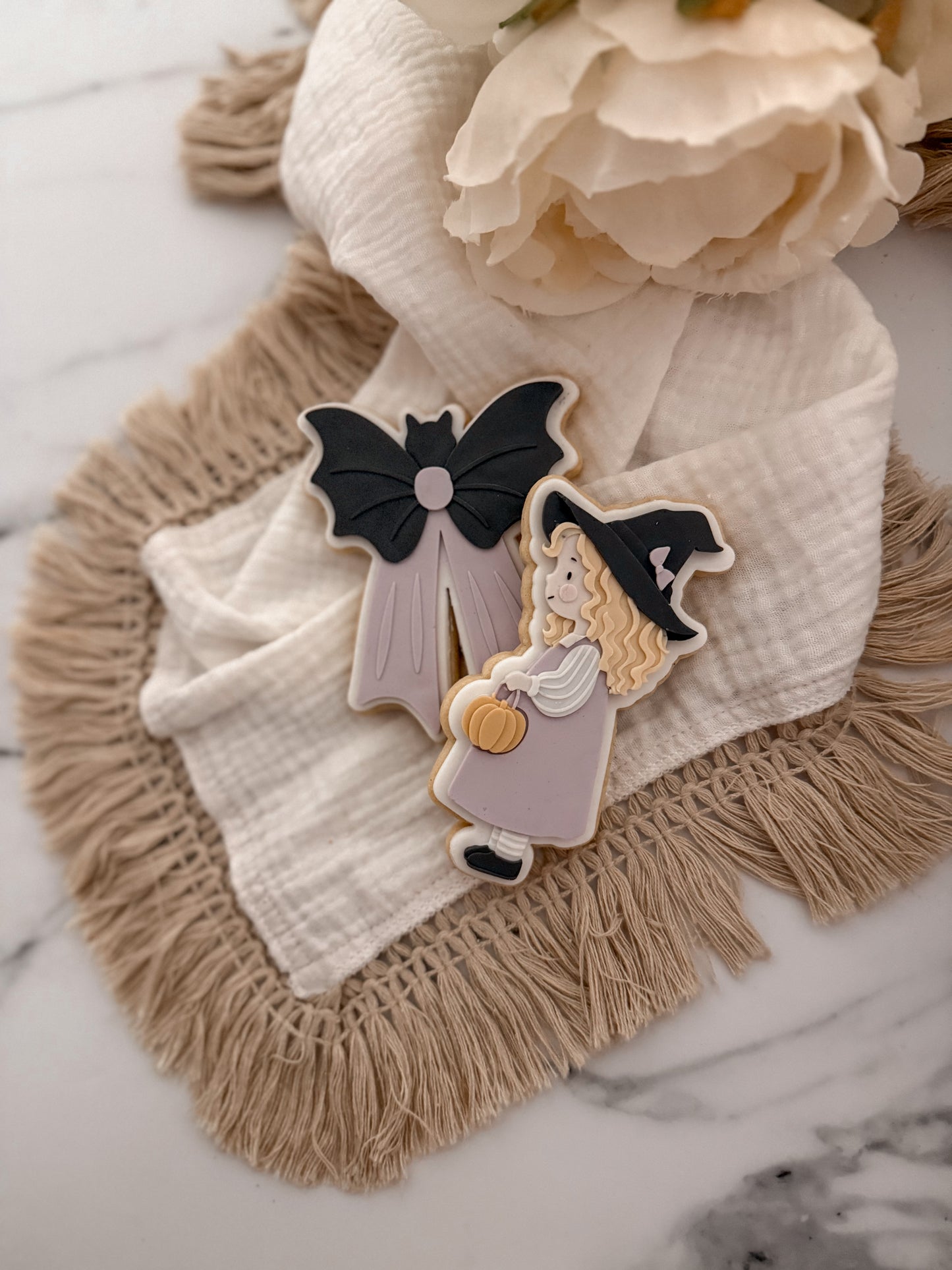 Bat bow cookie cutter and stamp