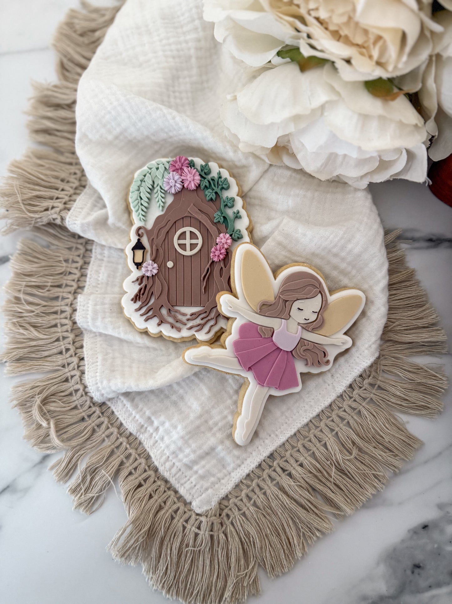 Tree trunk fairy door cookie cutter and stamp