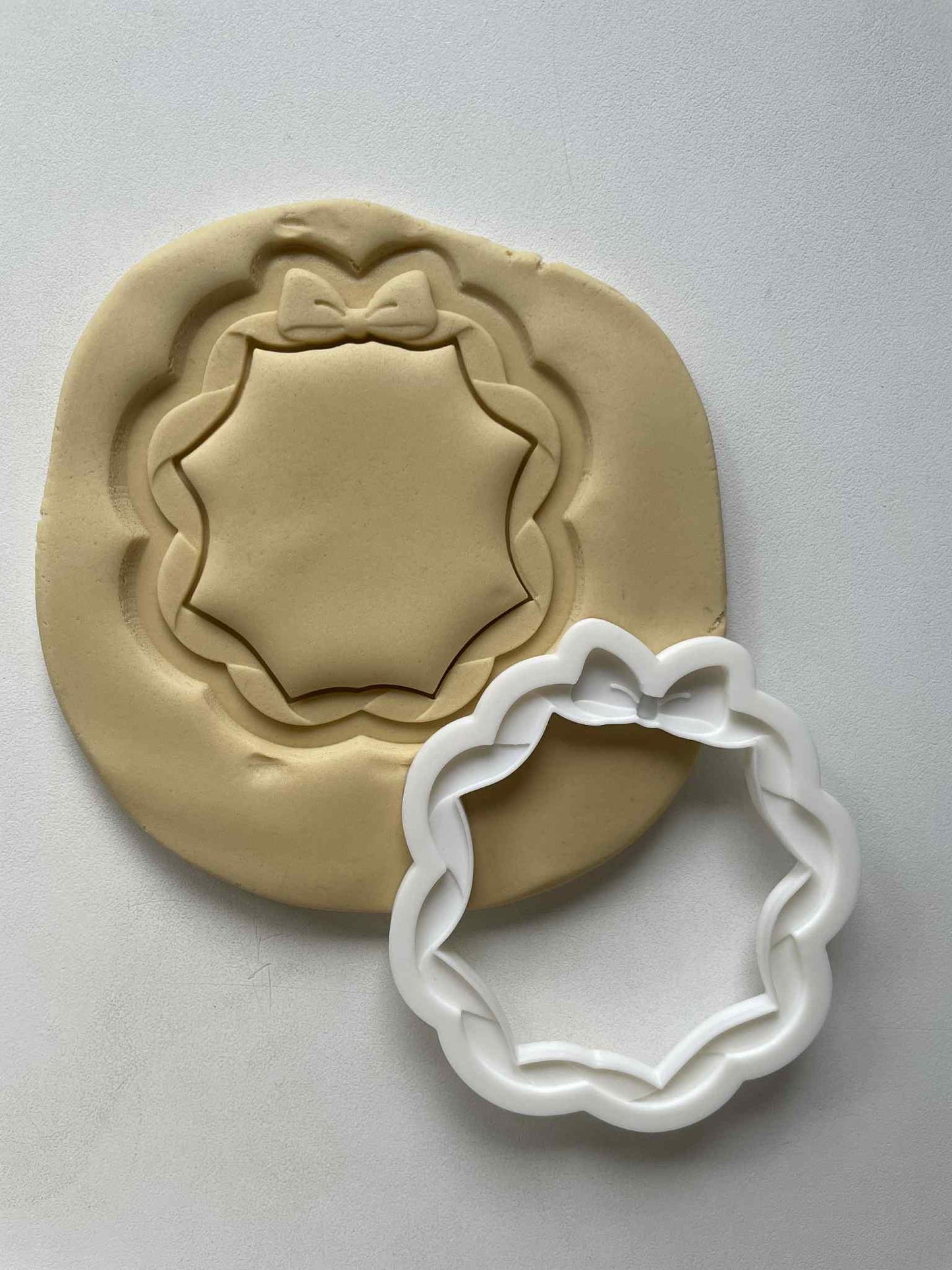 Bow Frame cookie cutter and stamp