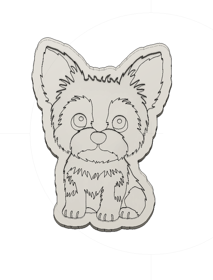 Yorkshire Terrier cookie cutter and stamp