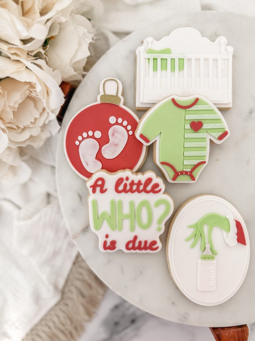 Bauble with baby feet cookie cutter and stamp