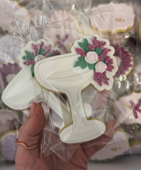 Cocktail glass with flowers - Cookie Cutter & Stamp