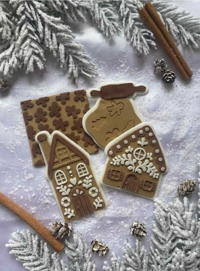 Gingerbread Pattern Plate cookie cutter and stamp