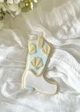 Seashell Cowboy boot cookie cutter and stamp