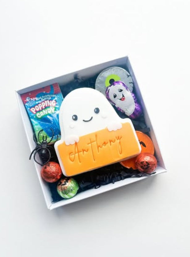 Ghost name plaque cookie cutter and stamp