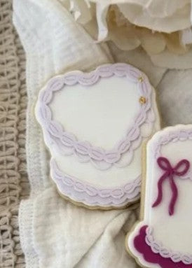 Vintage heart cake cookie cutter and stamp