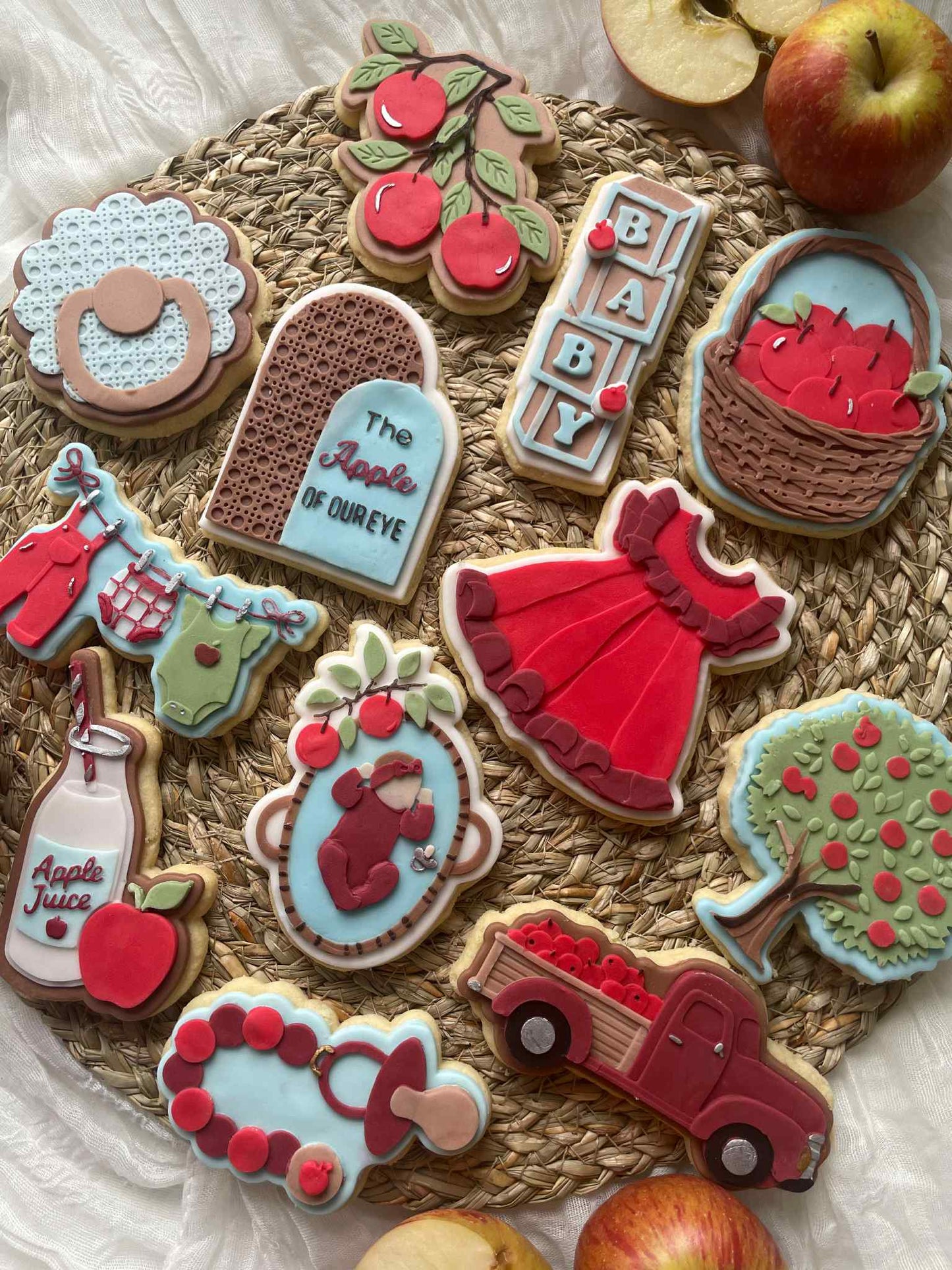 Apples on branch cookie cutter and stamp