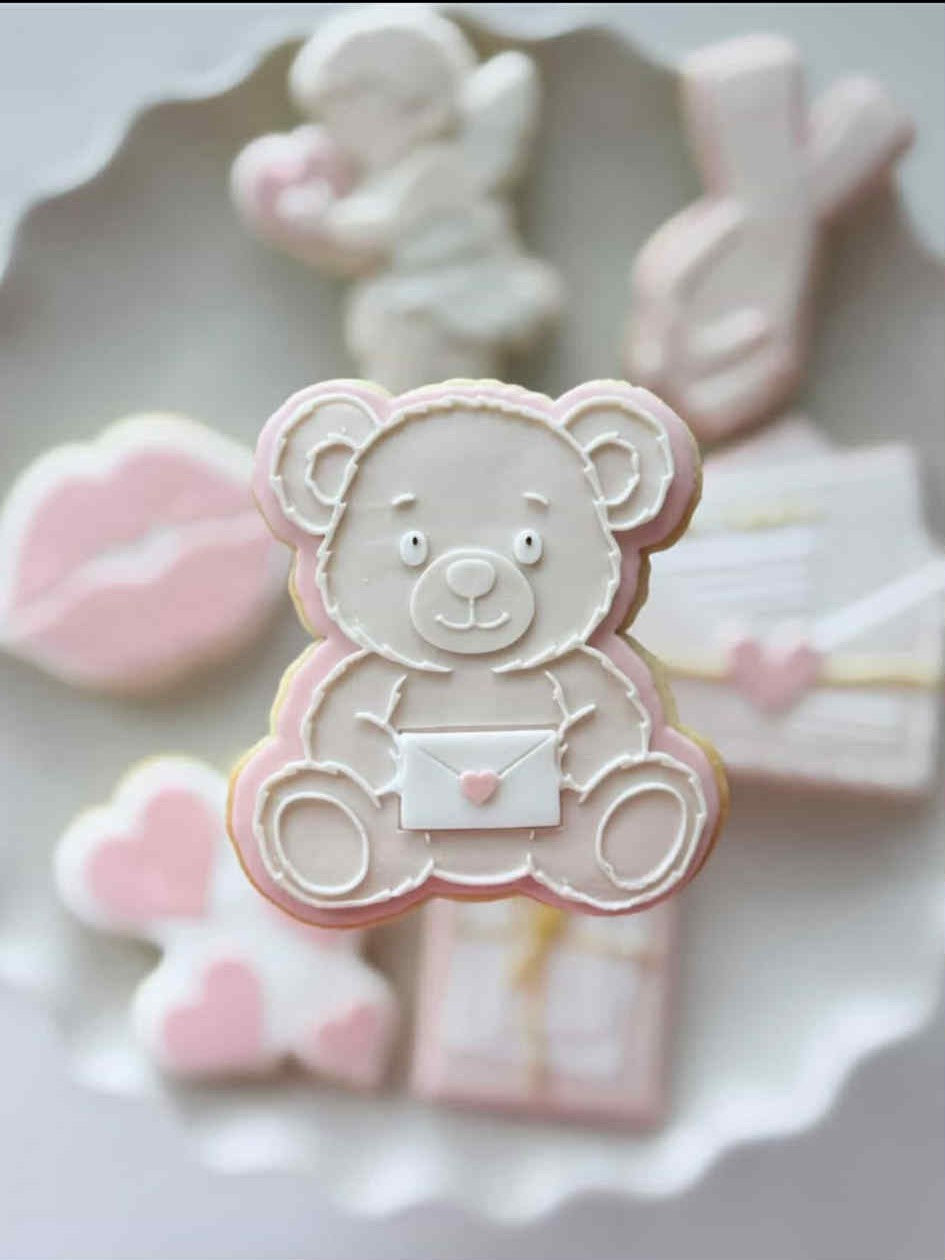 Bear holding Letter - Cookie Cutter & Stamp