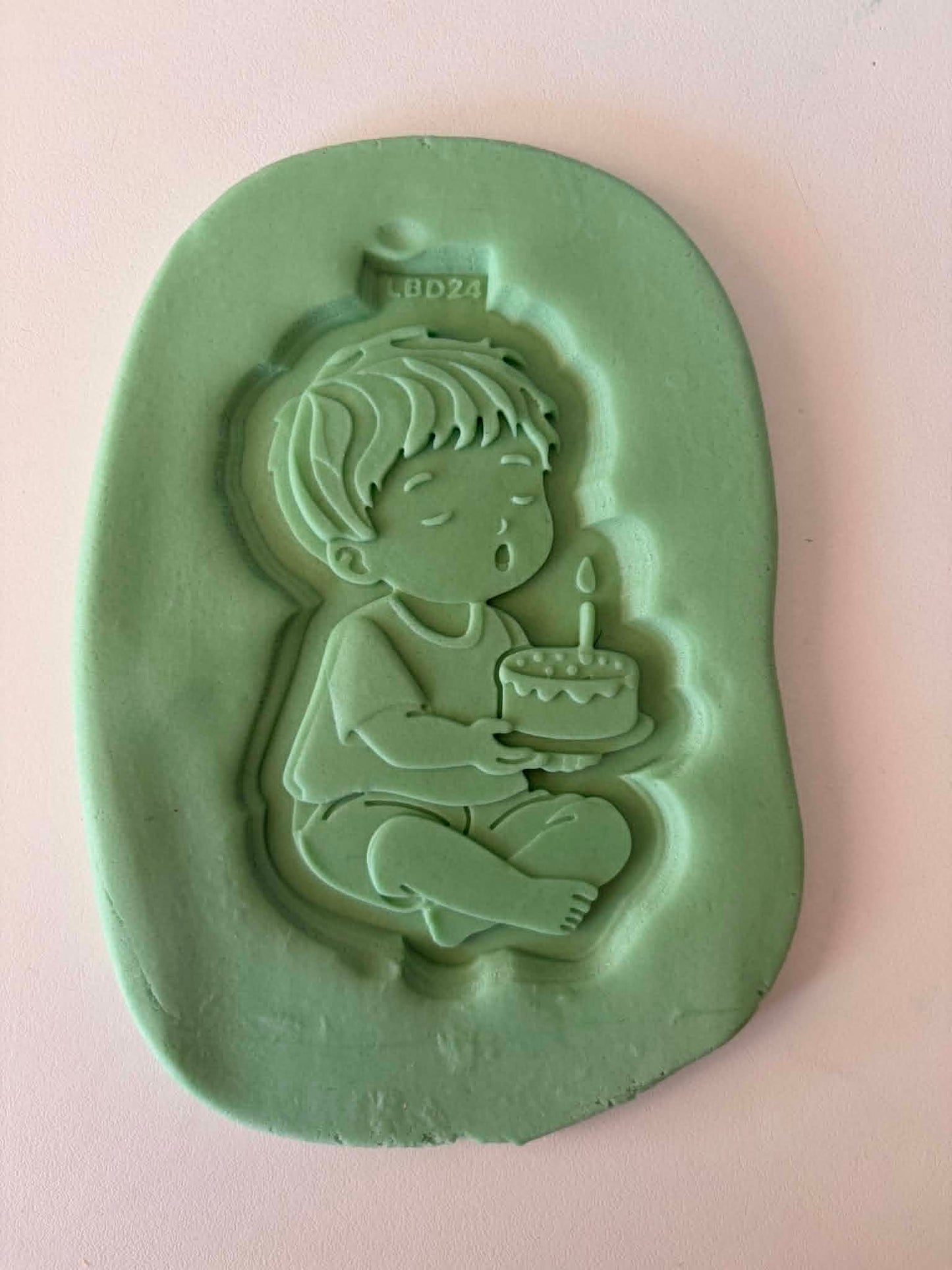 Birthday boy with cake - Cookie Cutter & Stamp