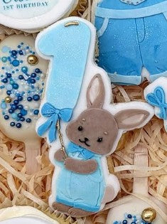 Bunny with 1 balloon - Cookie Cutter & Stamp
