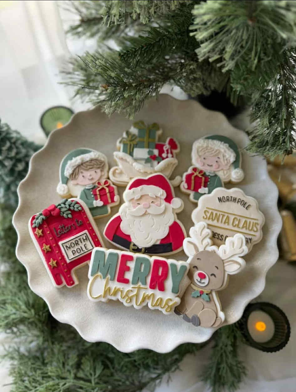 Merry christmas cookie cutter and stamp