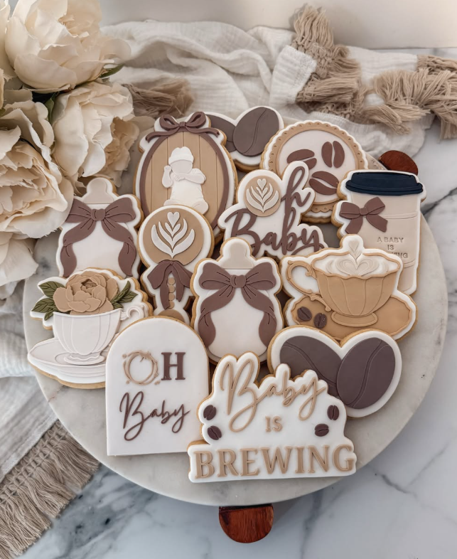 Coffee beans in lace frame - Cookie Cutter & Stamp
