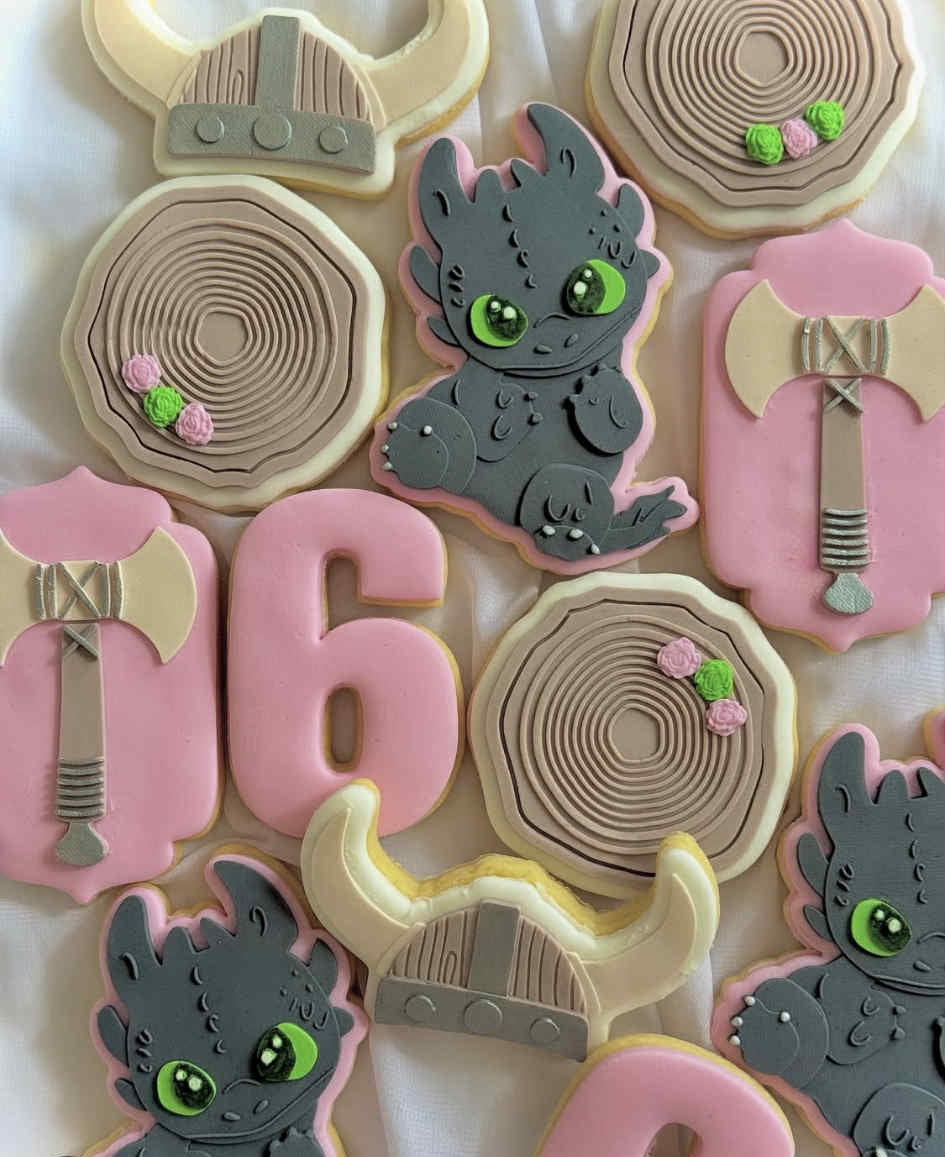 Cute black dragon cookie cutter and stamp