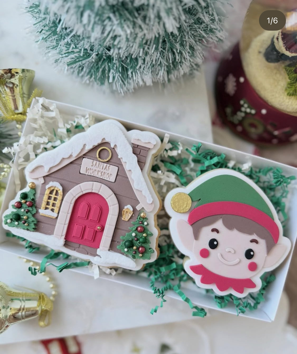 Elf face cookie cutter and stamp