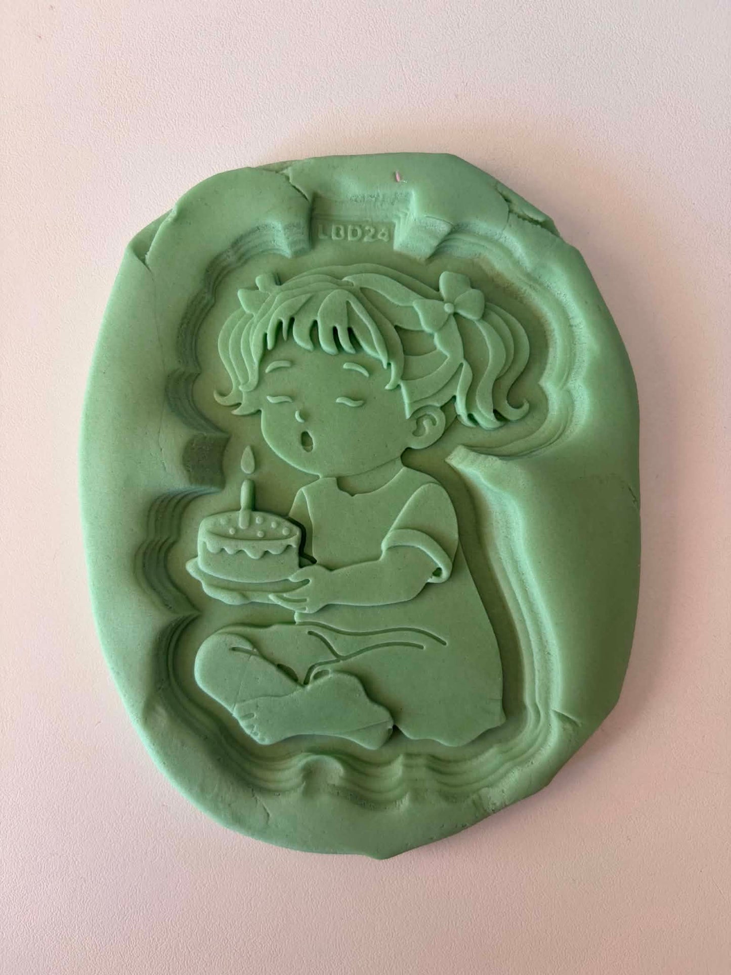 Birthday Girl with cake - Cookie Cutter & Stamp