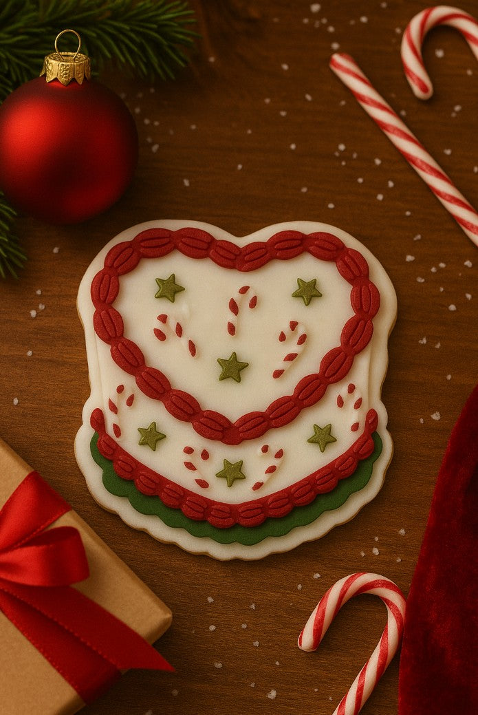 Christmas Vintage heart cake cookie cutter and stamp