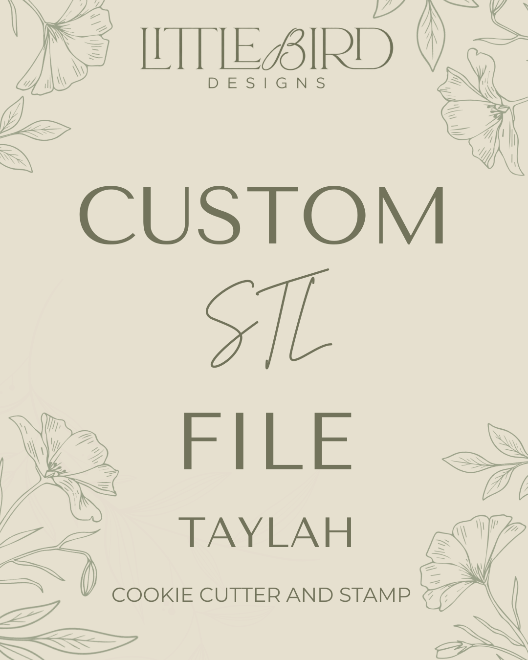 Taylah custom - Cookie Cutter & Stamp