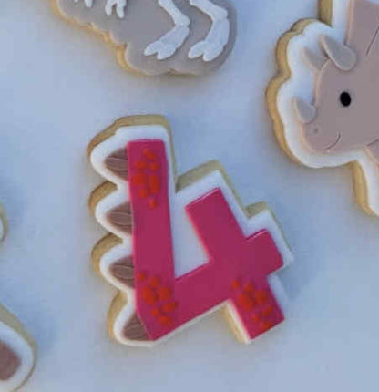 Dino Number 4 cookie cutter and stamp