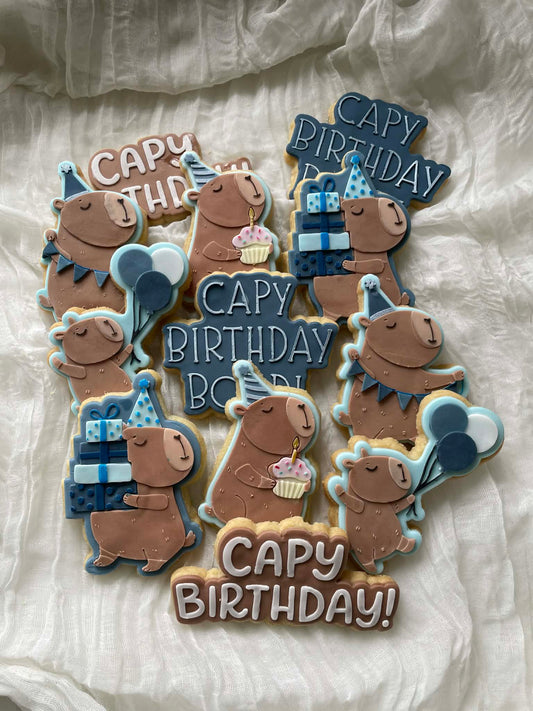Capy birthday discount set - Cookie Cutter & Stamp