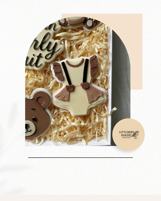 Bear baby romper cookie cutter and stamp
