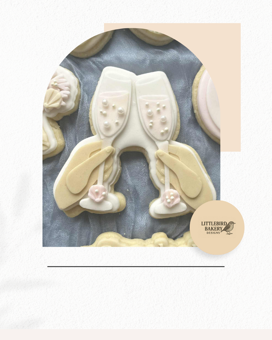 Toasting glasses cookie cutter and stamp