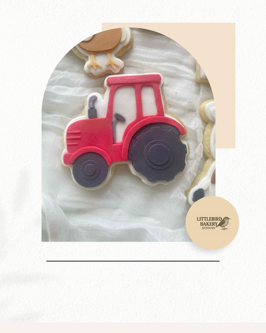 Tractor cookie cutter and stamp