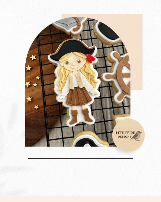 Pirate girl cookie cutter and stamp
