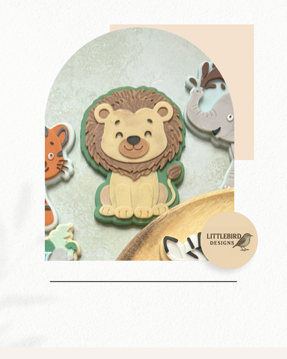 Cute lion cutter and stamp