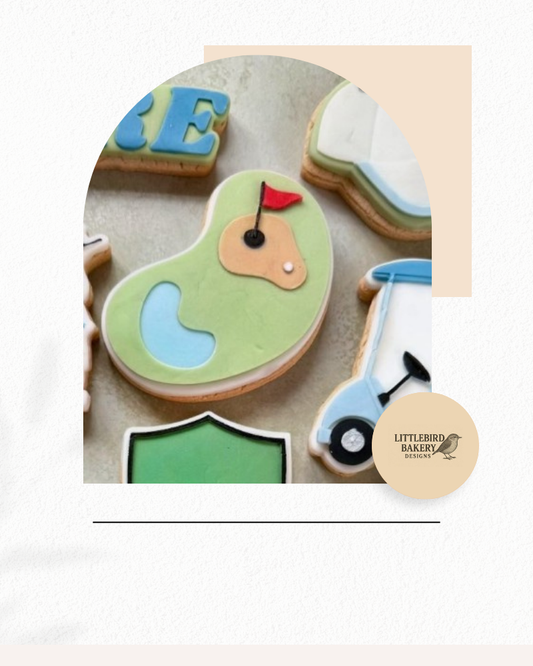 Golf course cookie cutter and stamp
