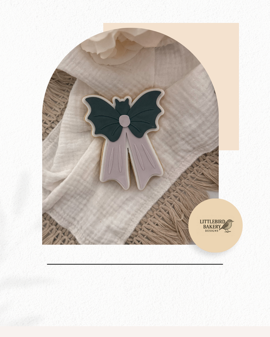 Bat bow cookie cutter and stamp