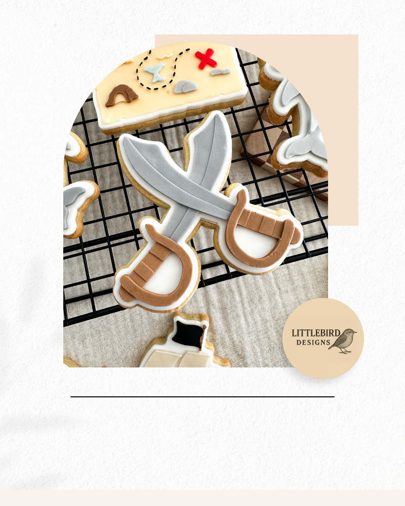 Crossed Swords cookie cutter and stamp