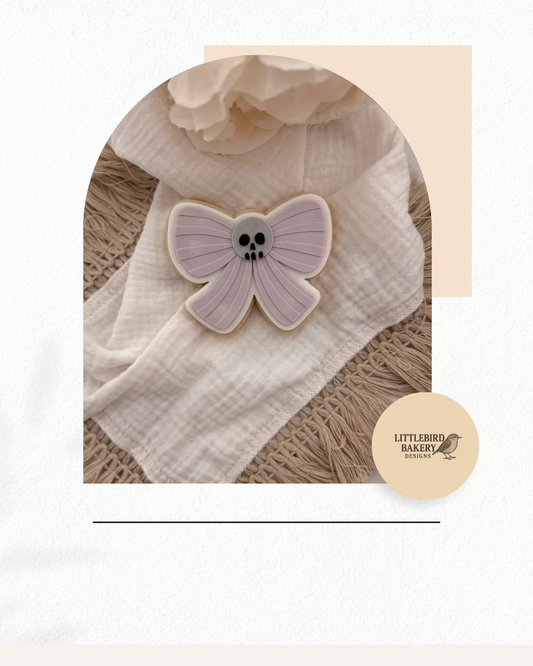 Skull bow cookie cutter and stamp