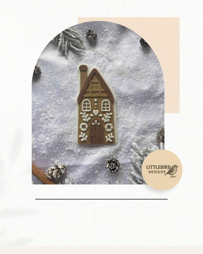 Tall Gingerbread House cookie cutter and stamp
