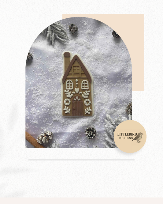 Tall Gingerbread House cookie cutter and stamp
