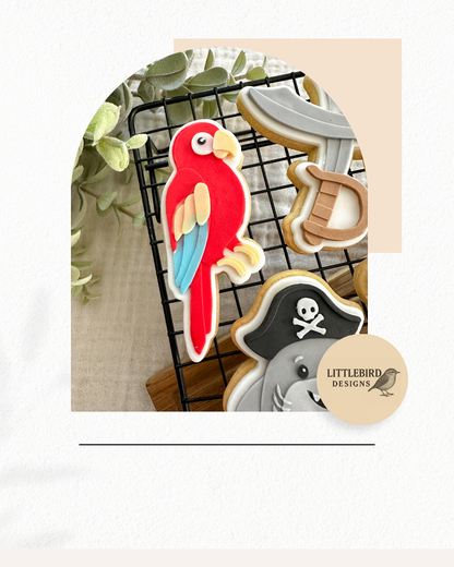 Parrot cookie cutter and stamp