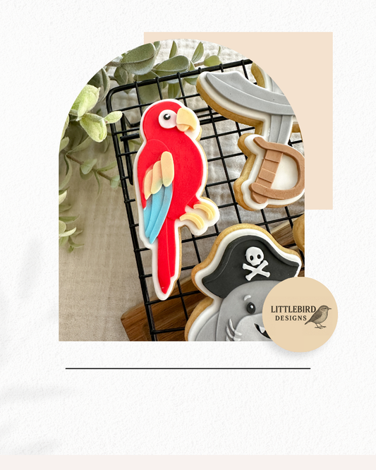 Parrot cookie cutter and stamp