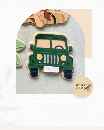 Safari jeep cutter and stamp