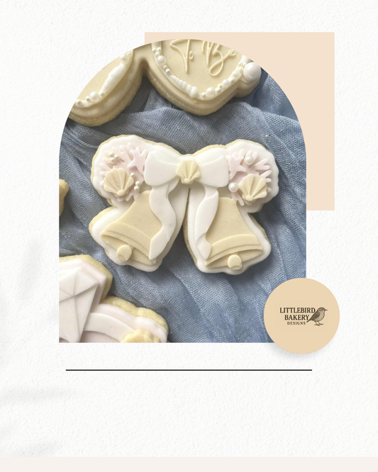 Wedding bells with shells cookie cutter and stamp