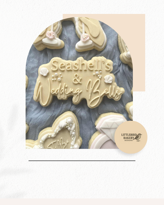 Seashells & wedding bells cookie cutter and stamp