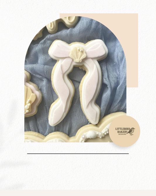 Bow with shell cookie cutter and stamp