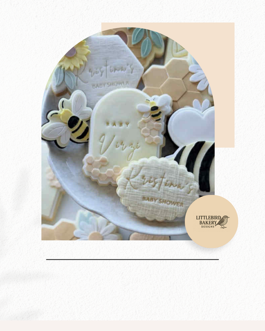 Honeycomb and bee frame cookie cutter and stamp
