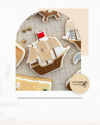 Pirate Ship cookie cutter and stamp